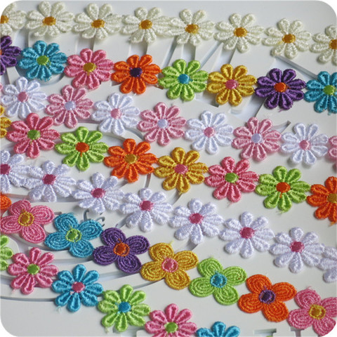 2cm de poliéster bordado adorno de encaje floral boda DIY encaje tela encaje cinta amor hecho a mano Artículos y accesorios para costura manualidades ► Foto 1/2