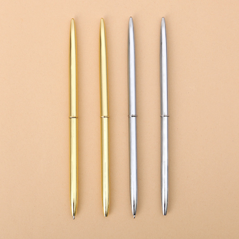 Bolígrafos metálicos giratorios con varilla de acero, papelería, superfino, regalo para estudiantes, 1 unidad ► Foto 1/6