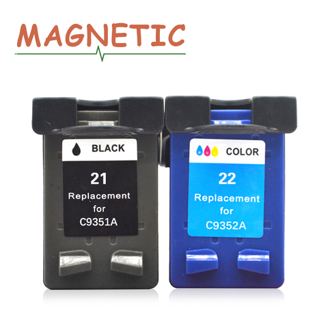 Magnético cartucho de tinta Compatible para HP 21 22 XL DeskJet serie 3910, 3915, 3918, 3920, 3930, 3938, 3940 D1500 D2300 F2100 F2280 F4100 F4180 ► Foto 1/4