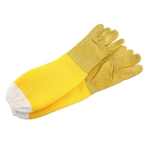 1 par de guantes de apicultura protectora guantes de piel de cabra de mantener mangas larga ventiladas apicultura equipo y herramientas ► Foto 1/6