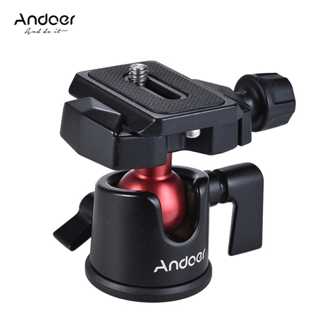 Andoer-Trípode para escritorio, adaptador con minicabeza en forma de bola, con placa de liberación rápida para videocámara Nikon, Sony, Canon, DSLR ► Foto 1/6