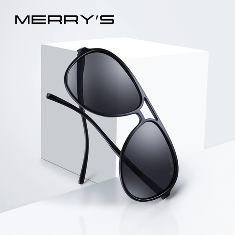 MERRYS diseño hombres clásico piloto gafas de sol polarizadas ligero marco de protección 100% UV S8510 ► Foto 1/6