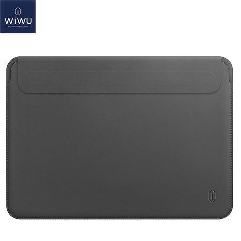 WIWU más manga del ordenador portátil para MacBook Air 13 caso bolsa impermeable para Laptop caso para MacBook Pro 13 16 PU cuaderno de cuero bolsa ► Foto 1/6