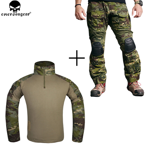 EMERSONGEAR combate uniforme camisa de caza pantalones tácticos con rodilleras Multicam Tropic emerson Gen 3 pantalones de caza ► Foto 1/6