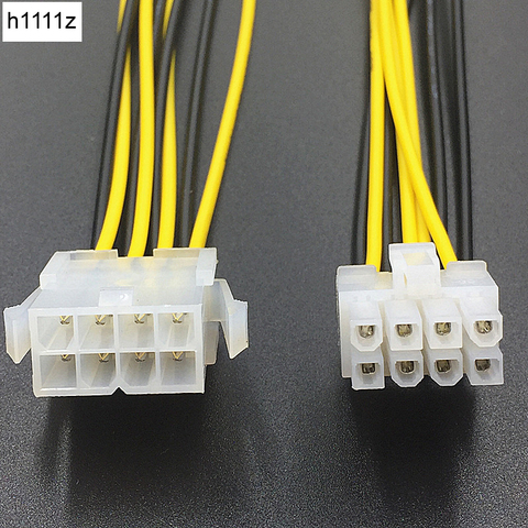 8 pin ATX 12 V CPU EPS P4 Cable de extensión de alimentación 8pin 18 cm extender Cable de alambre de 18AWG fuente de alimentación para Bitcoin minero de la máquina minera ► Foto 1/3