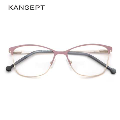 Montura de gafas óptica de Metal para mujer, gafas graduadas con montura transparente, montura rosa, 2022 ► Foto 1/6