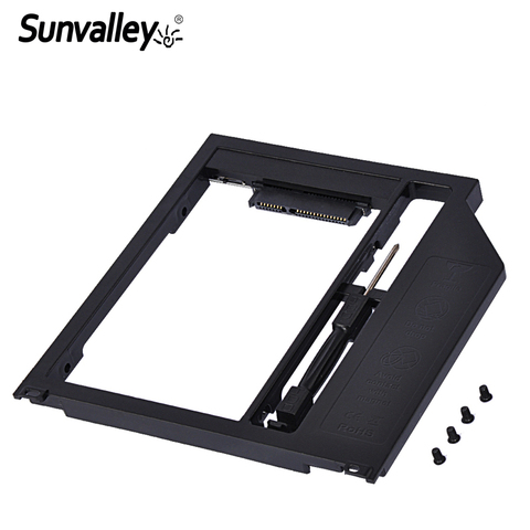 Sunvalley 9,5mm plástico 2nd HDD Caddy SATA a SATA 3 2,5 