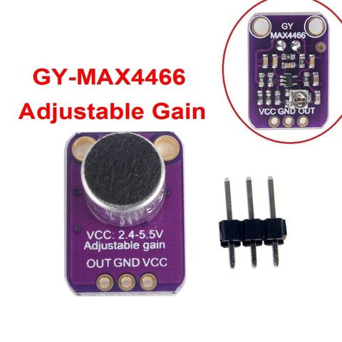 GY-MAX4466 MAX4466 módulo del amplificador del micrófono del Electret ganancia ajustable OUT GND tablero del amplificador 2,4-5 V DC para Arduino ► Foto 1/6