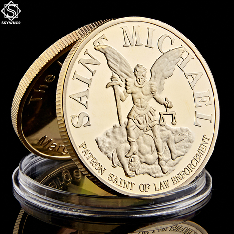 El Arcángel con oración de ee.uu., San Michael, 1OZ, moneda de oro/plata, coleccionable en EE. UU. ► Foto 1/6