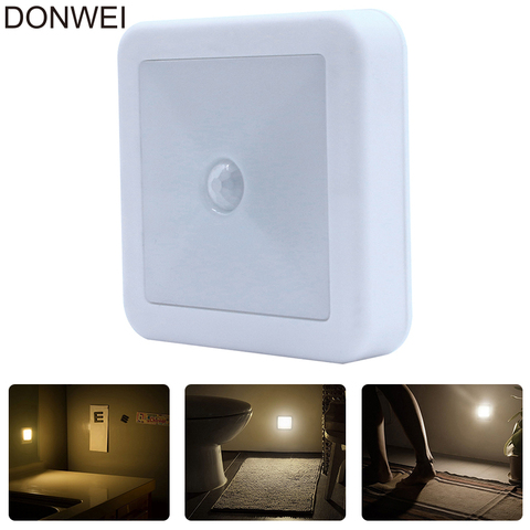 Luces LED de pared con Sensor de movimiento IR, luz nocturna con encendido/apagado automático, lámpara con batería para pasillo, camino, escalera y cabecera ► Foto 1/6