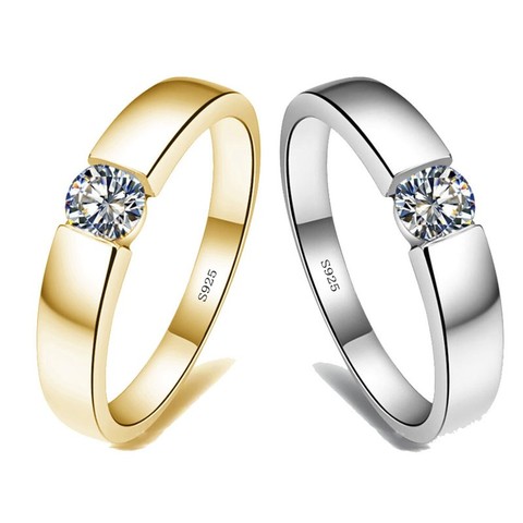 Choucong solitario amantes anillo de Plata de Ley 925 cz piedra perfecto fiesta boda banda anillos para las mujeres los hombres joyas Bijou ► Foto 1/6