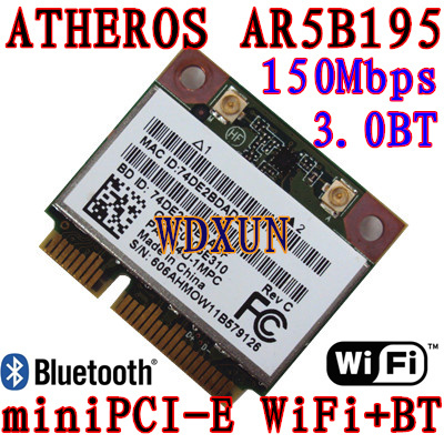 Atheros AR5B195-tarjeta inalámbrica Bluetooth, Media PCI-E, wifi, 150m, Bluetooth 3,0 ► Foto 1/3