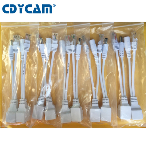 Cdycam-interruptor adaptador de Cable POE, cinta de 5V, 12V, 24V, 48V, Cable de alimentación, 5,5x2,1mm, POE7005, 10 Uds. (5 pares) ► Foto 1/6