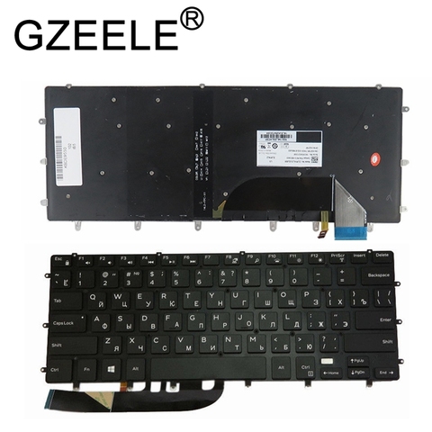 GZEELE-Teclado retroiluminado, para DELL XPS 15, 9550, 9560, 5510, M5510, ruso, DLM14L23SUJ442 0, HPHGJ, negro, sin marco ► Foto 1/3