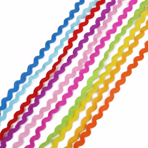 Cinta Multicolor de Terylene Ric Rac zigzag, 15 yardas/lote, 8mm, cinta para ajuste, cordón para decoración de boda, artesanía de costura de bricolaje hecha a mano ► Foto 1/6