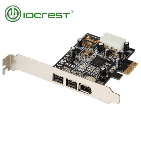 IOCREST PCI Express 3 puerto Firewire 1394B y 1394A ranuras PCIe 1,1x1 tarjeta TI XIO2213B Chipset ► Foto 1/6