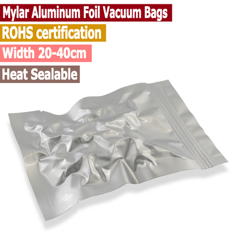 Bolsas de papel de aluminio de tamaño medio, Mylar, bolsas de vacío para almacenaje de polvos de comida, de 20cm a 35cm ancho, 20 Uds. ► Foto 1/3