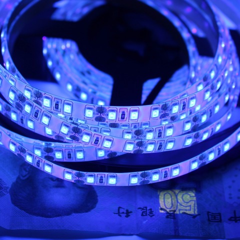 Tira de luces LED ultravioleta para pesca nocturna, 120LEDs/m, 2835 SMD, 395-405nm, resistente al agua, lámpara de tira de barco ► Foto 1/3