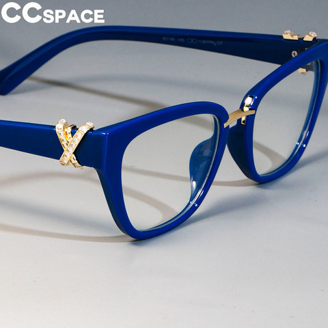 Marcos de gafas de ojo de gato para mujer estilos de decoración de diamantes de imitación gafas ópticas de ordenador de moda 45605 ► Foto 1/6