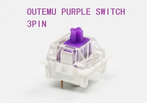 Outemu-Interruptor táctil para teclado mecánico, carcasa transparente de 3 pines, púrpura, 62g, gh60, xd64, xd60, eepw84, rgb, 87, 104 ► Foto 1/2