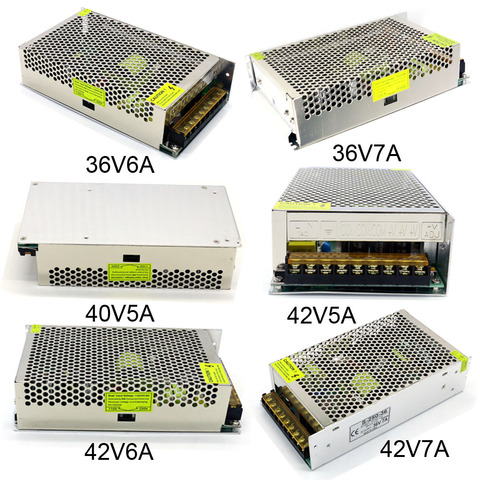 Conmutación de la fuente de alimentación Ac 110 V 220 V a Dc 36 V 40 V 42 V 5A 6A 7A 200 W 250 W 300 W Motor de regulación de voltaje de fuente de alimentación del controlador ► Foto 1/6