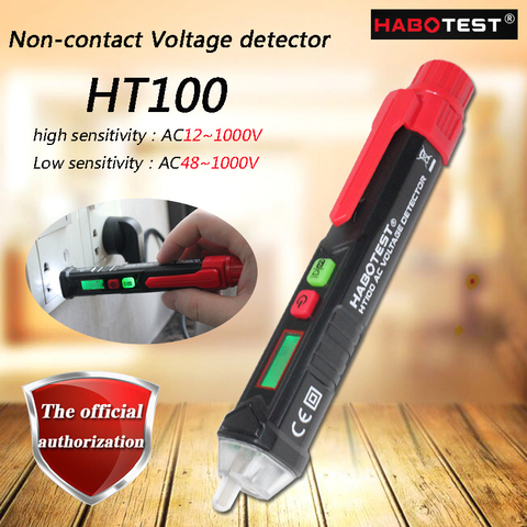 HABOTEST HT100 detector de voltaje sin contacto; AC/12 ~ 1000V lápiz de prueba sin contacto, electroscopio ► Foto 1/6