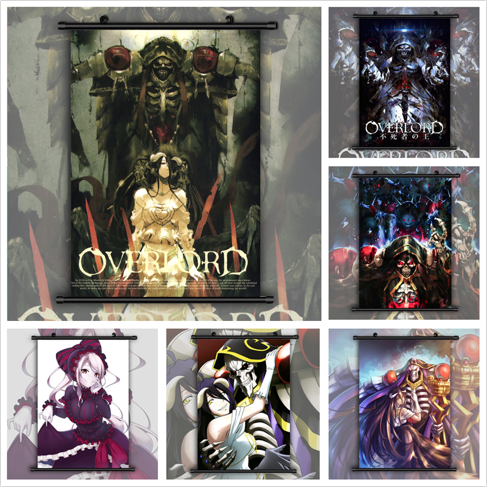 Overlord Anime Pared Arte Cartel de desplazamiento Decoración del hogar 