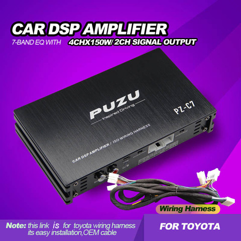 PUZU-amplificador DSP para coche, con cable de fábrica, compatible con toyota cars, 4 canales A 6 CANALES, para subwoofer, salida RCA, procesador de audio ► Foto 1/6