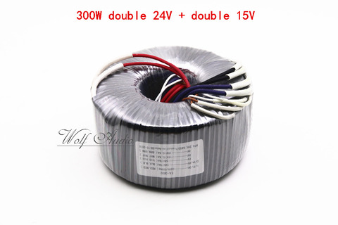 Transformador Toroidal de 300W para amplificador/altavoz, transformador de potencia de Audio HIFI de alta calidad, 24*2 + 15V * 2 ► Foto 1/1