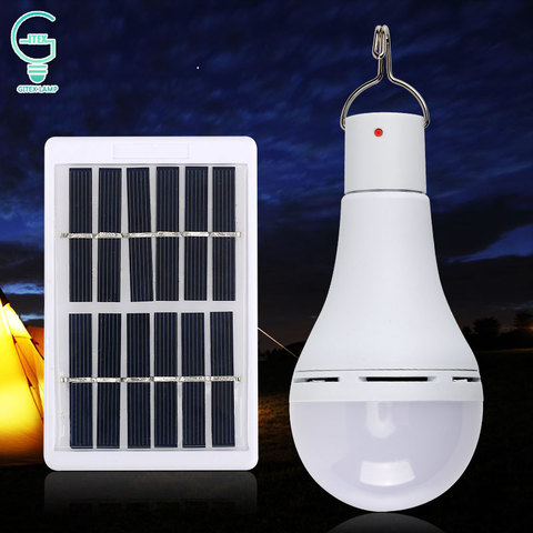 Bombilla Solar portátil de 5 modos intercambiable 7 W 9 W al aire libre Panel Solar luz USB recargable tienda Camping bombilla ► Foto 1/6