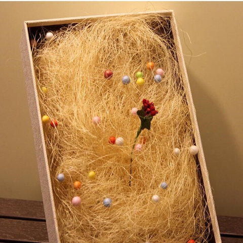 20g/paquete 100% cáñamo Natural Sisal DIY flor ramo rústico de nido de paquete de caja de regalo de artesanía suministros de la boda ► Foto 1/6