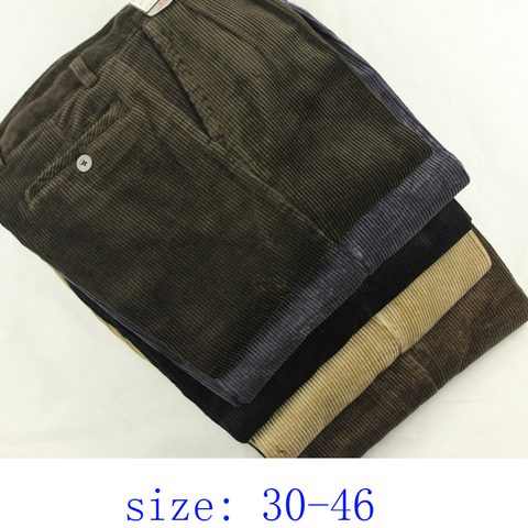 Pantalones anchos de pana de cintura alta para otoño e invierno, pantalón informal de talla grande 30-36 38 40 42 44 46 ► Foto 1/3