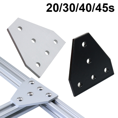 Soporte de ángulo de esquina fuerte junta de unión para ranura en V perfil de aluminio 2022 3030 4040 4545 con 5 agujeros ► Foto 1/6