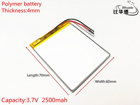 Pilas recargables de polímero de litio li-po li-ion de 3,7 V 2500mAh 406070 para Mp3 MP4 MP5 GPS PSP bluetooth móvil ► Foto 1/1