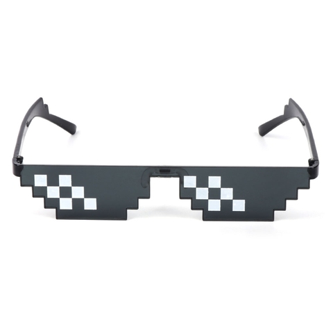 HBB-gafas de sol con forma de píxel para hombres y mujeres, juguetes de broma, gafas de Thug Life, gafas de sol de mosaico negro, regalos, novedad, 1 ud. ► Foto 1/6