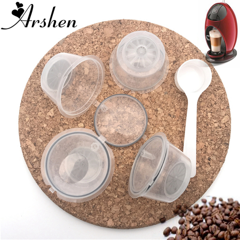 Cápsula de café Arshen 4 unids/set de cristal Dolce Gusto cápsula plsática recargable reutilizable 200 veces Compatible con Nescafe Dolce ► Foto 1/6