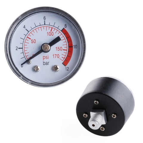 Manómetro de compresor de aire, medidor de presión de fluido hidráulico neumático, 0-12Bar / 0-170PSI ► Foto 1/6
