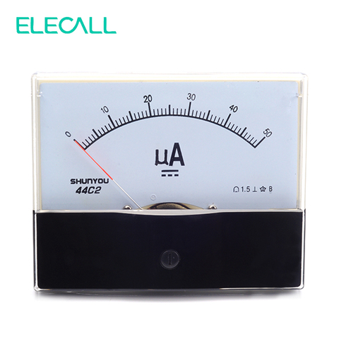 ELECALL 44C2 50uA amperímetro medidor de prueba de corriente analógica DC encabezado mecánico amperímetro ► Foto 1/5