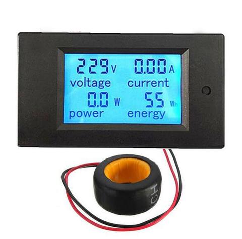 Medidor de potencia de 100a voltios, amperímetro, voltímetro Digital LCD de CA 80-260V, 110V, 220V ► Foto 1/4