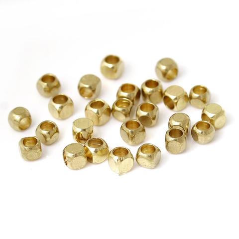 DoreenBeads-Cuentas de cobre para semillas, color dorado claro cuadrado, alrededor de 2,5mm x 2,5mm, agujero alrededor de 1,0mm,500 Uds. ► Foto 1/3