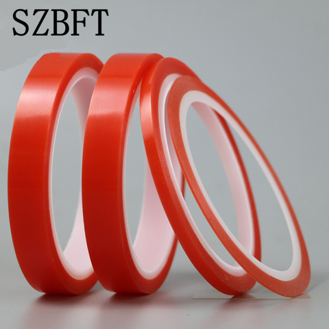 SZBFT, 2 rollos de cinta adhesiva pet de 1mm ~ 5mm * 5M fuerte, Cinta Roja transparente de doble cara sin marcas para teléfonos, pantalla LCD, envío gratis ► Foto 1/4