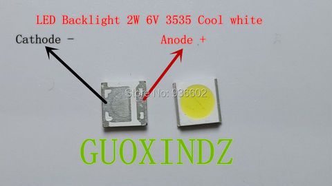 WOOREE LED Backlight 2 W 6 V 3535 150LM Cool white WM35E2F-YR09B-eA LCD Backlight para TV aplicación ► Foto 1/3