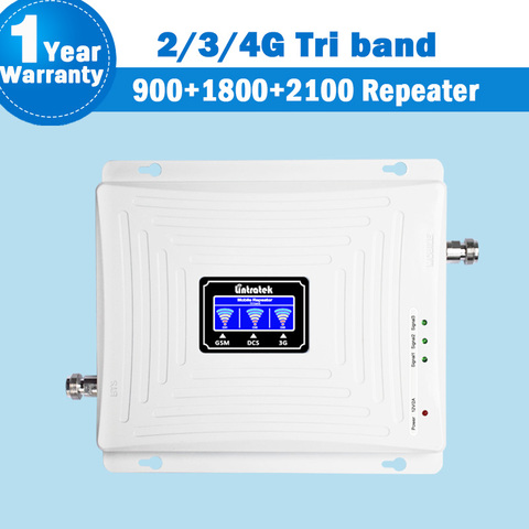 Amplificador de señal de teléfono celular 900/1800/2100MHz 2G/3G/4G Tri  Band GSM DCS amplificador de señal móvil, amplificador de señal celular  para