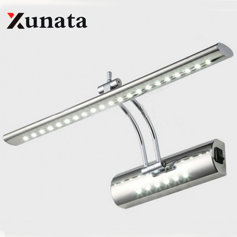 Lámpara LED frontal para espejo de baño, 7W, 5W, SMD 5050, 3014, moderna, de pared de baño, de acero inoxidable, Blanco/blanco cálido ► Foto 1/1