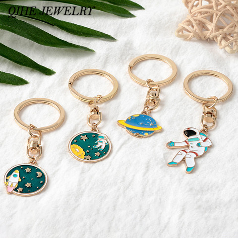 QIHE JEWELRY-llaveros de astronauta, llavero de colección de viaje espacial, Planeta, Estrella, Galaxia, regalo para amantes del espacio ► Foto 1/6