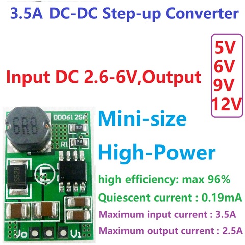 Placa de módulo de fuente de alimentación de 3.5A DC-DC, 3V, 3,3 V, 3,7 V, 4,2 V, 5V a 5V, 6V, 9V, 12V, elevador, convertidor, regulación de voltaje ► Foto 1/6