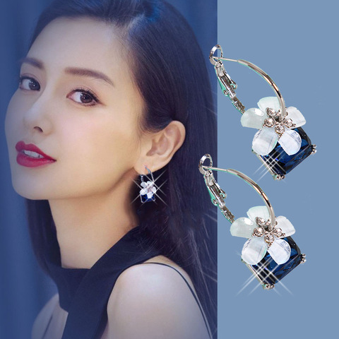 Pendientes coreanos exagerados atmósfera tendencia temperamento moda oreja joyería cristal cereza pendientes para mujer ► Foto 1/5