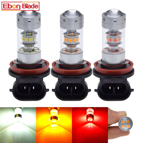 2 uds H8 H11 H9 H16 JP bombillas LED 3030 140W luz antiniebla automática blanco rojo ámbar amarillo 12V 24V DC neblineros para accesorios de coche ► Foto 1/6