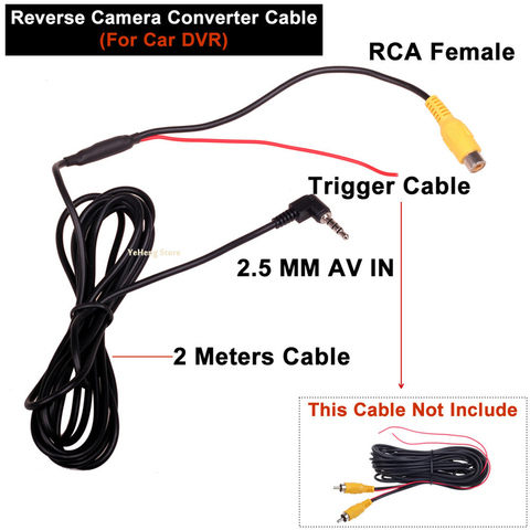 Cable de entrada RCA a AV de 2,5 MM para videocámara DVR de coche, adaptador de cámara de aparcamiento de visión trasera ► Foto 1/1