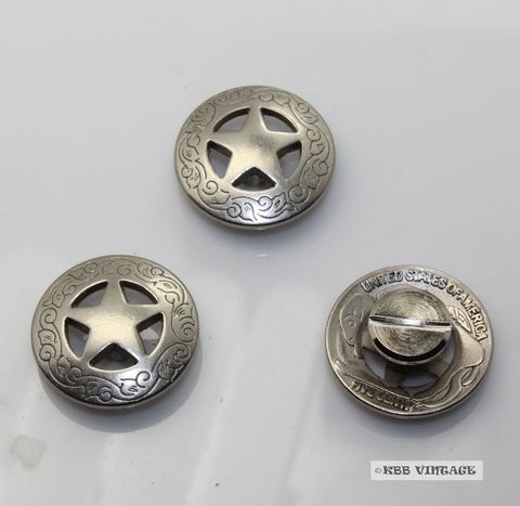 (KB201) ¡oferta diaria! 10 piezas 3/4 ''Metal Concho Western Texas Star Concho antiguo de artesanía de cuero-plata ► Foto 1/1